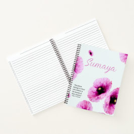 Eleganter rosa Blumenspirale individuell anpassbar Notizbuch