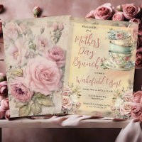 Eleganter rosa Blumenstrauß Tee Muttertag Brunch