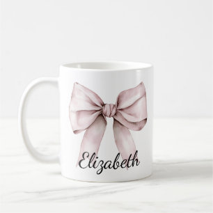 Eleganter rosa Bogen Personalisierter Name Kaffeetasse