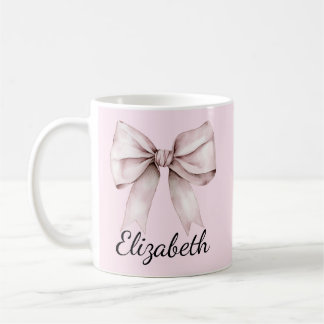 Eleganter rosa Bogen Personalisierter Name Kaffeetasse