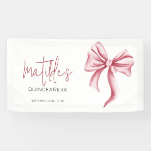 Eleganter rosa Bogen Quinceanera Banner