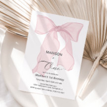 Eleganter rosa Bow Erster Geburtstag