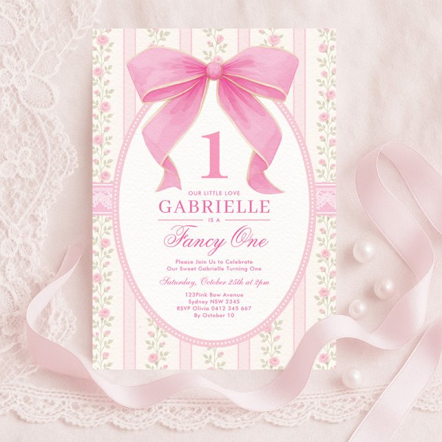 Eleganter rosa Bow Extravagant 1 Liebe Shack 1. Ge Einladung (Von Creator hochgeladen)