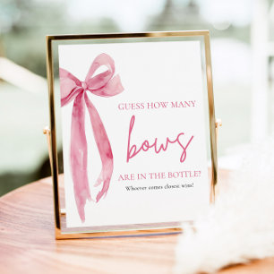 Eleganter Rosa-Bow schätzt, wie viele Bows Spiel Poster