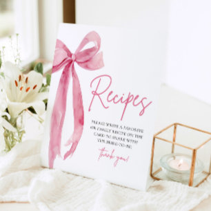 Eleganter rosa Bow Sie bindet die Art der Rezepte Sockelschild