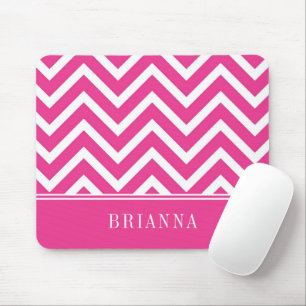Eleganter rosa Chevron-Mustername Mousepad