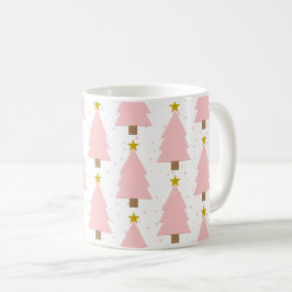 Eleganter Rosa Christbaumwald, Goldene Sterne Kaffeetasse