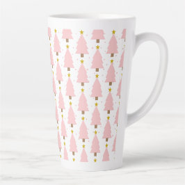 Eleganter Rosa Christbaumwald, Goldene Sterne Milchtasse