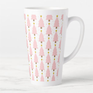 Eleganter Rosa Christbaumwald, Goldene Sterne Milchtasse
