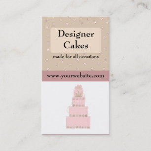 Eleganter rosa Designer Cake Visitenkarte