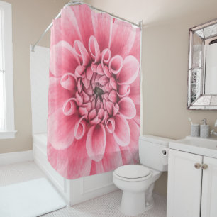Eleganter rosa Duschvorhang der Dahlie-Grafik- 