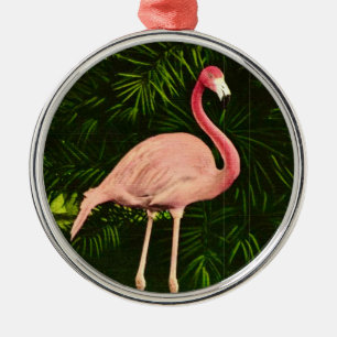 Eleganter rosa Flamingo Ornament Aus Metall