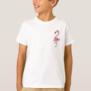 Eleganter rosa Flamingo stehende Kinder T-Shirt