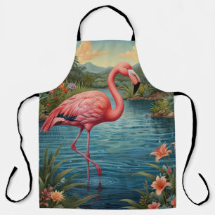 Eleganter rosa Flamingo tropisches Paradies Schürze
