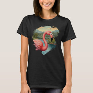 Eleganter rosa Flamingo tropisches Paradies T-Shirt