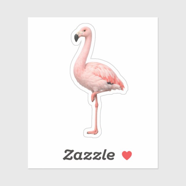 Eleganter rosa Flamingo-Vinyl-Sticker mit Stanzeff Aufkleber (Blatt)