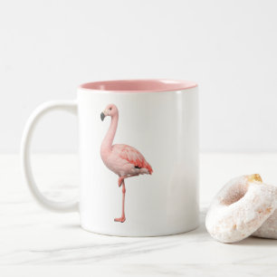 Eleganter rosa Flamingo Zweifarben-Tropen-Kaffeebe Zweifarbige Tasse