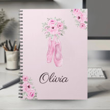 Eleganter rosa Floral Ballerina Personalisierter N
