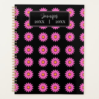 Eleganter rosa floraler personalisierter Name und Planer