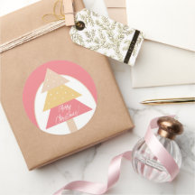 Eleganter, rosa geometrischer, fröhlicher Weihnach