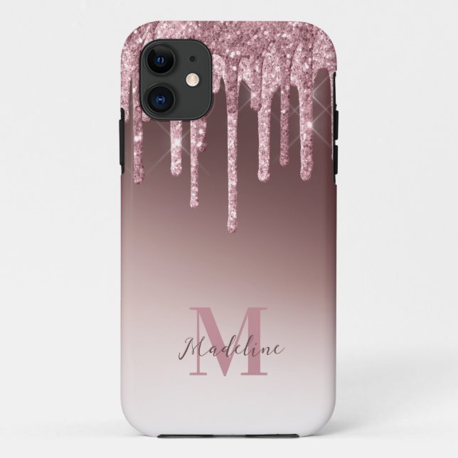 Eleganter Rosa-Glitzer Case-Mate iPhone Hülle (Rückseite)