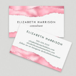 Eleganter Rosa Glitzer Foil Visitenkarte