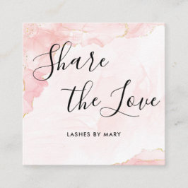 Eleganter Rosa-Glitzer-Marmor Empfehlungskarte