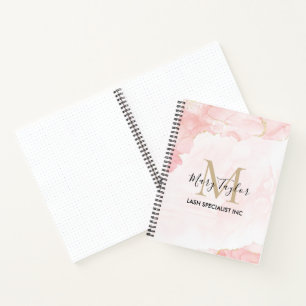 Eleganter Rosa-Glitzer-Marmor Notizbuch