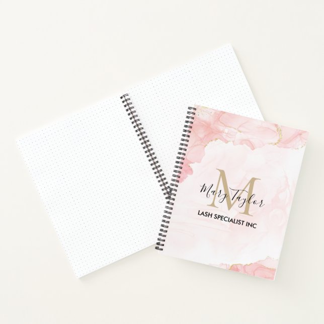 Eleganter Rosa-Glitzer-Marmor Notizbuch (Innenseite)