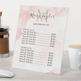 Eleganter Rosa-Glitzer-Marmor Sockelschild