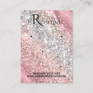 Eleganter, rosa Glitzer mit Aquarellfarbe Visitenkarte