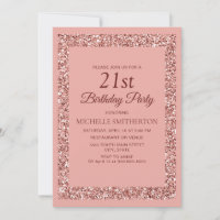 Eleganter Rosa Glitzer Sparkle Frauen 21. Geburtst