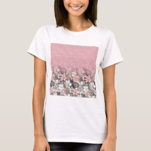 Eleganter Rosa Glitzer T-Shirt