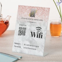 Eleganter rosa Glitzer Wifi QR-Logo