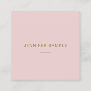 Eleganter rosa Goldtext Moderne Minimalistische Vo Quadratische Visitenkarte