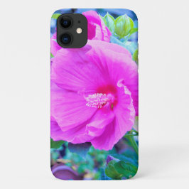 Eleganter rosa Hibiskus mit Wavy Blue Foliage Case-Mate iPhone Hülle