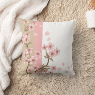 Eleganter rosa Kirschblütenzweig Kissen