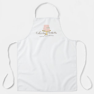 Eleganter rosa Kuchen mit Florals Schürze