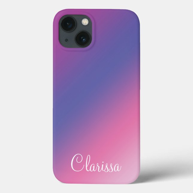 eleganter rosa lila-blauer Farbverlauf Case-Mate iPhone Hülle (Rückseite)