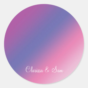 eleganter rosa lila-blauer Farbverlauf Runder Aufkleber
