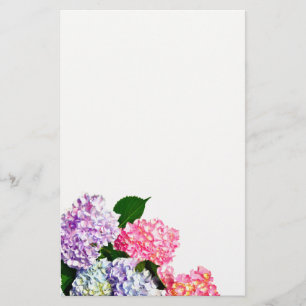 Eleganter, rosa, lila-blauer Hydrangea-Bouquet Briefpapier