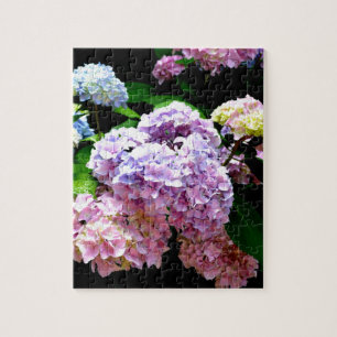 Eleganter, rosa, lila blauer Hydrangea-Garten Puzzle