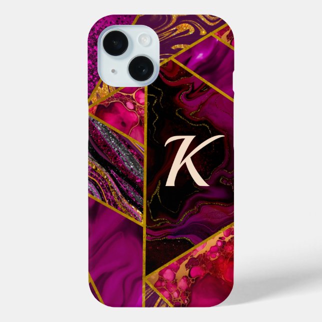 Eleganter, rosa lila Glitzer mädchenhaft Case-Mate iPhone Hülle (Rückseite)