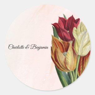Eleganter rosa Marmor Botanik Gefallen Aufkleber