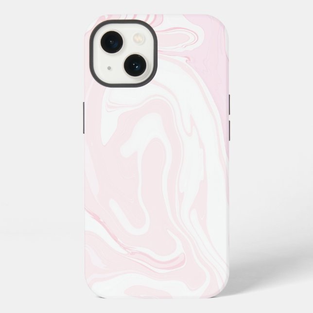 Eleganter rosa Marmorboden iPhone Hülle (Rückseite)