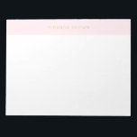 Eleganter, rosa Minimalistischer Chic 11x8.5 Notep Notizblock<br><div class="desc">Elegantes Rosa Minimalistisch Chic 11x8.5 Notepad. Elegantes minimalistisches Design mit modernem Schriftart in Rosa. Sehr trendig,  elegant und raffiniert. Gold ist kein echtes Gold,  sondern Farbe.</div>