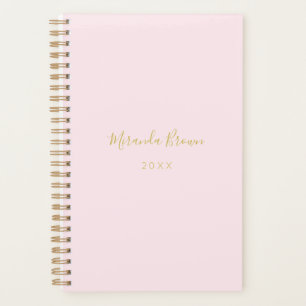 Eleganter Rosa Minimalistischer Chic Planer