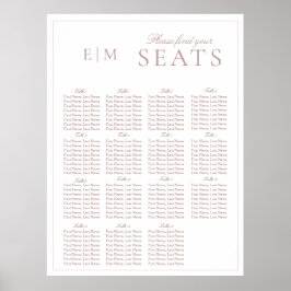 Eleganter rosa, moderne Script Monogram Wedding Si Poster