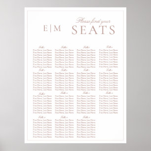 Eleganter rosa, moderne Script Monogram Wedding Si Poster