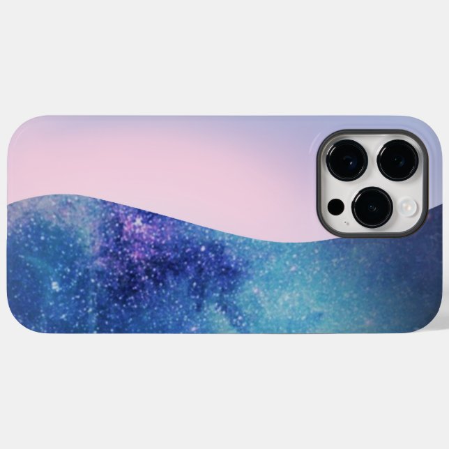 Eleganter rosa Moderner Gradient Galaxie Glitzer S Case-Mate iPhone Hülle (Rückseite (Horizontal))